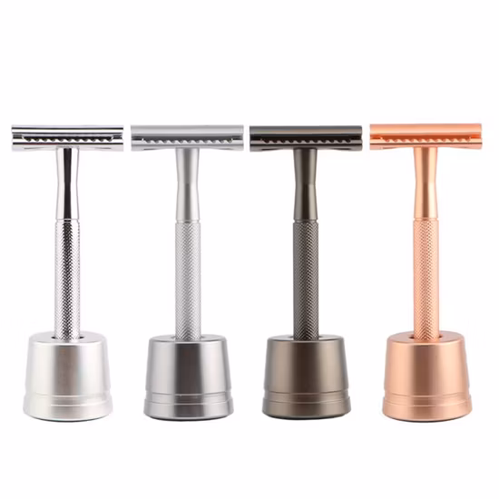 カスタム安全ストレートかみそりホルダー浴室金属安全かみそりスタンド