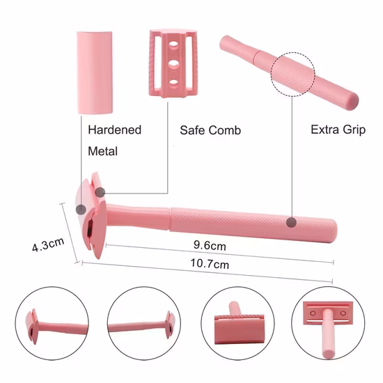 女性と男性のための複数の色の金属製の再利用可能な安全かみそり